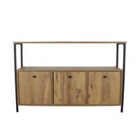 SIDEBOARD 3 Türen, Nussbaum-Dekor, L120 cm - NERO - Apfelbaumfarben, Holzwerkstoff (30/75/120cm) - Calicosy