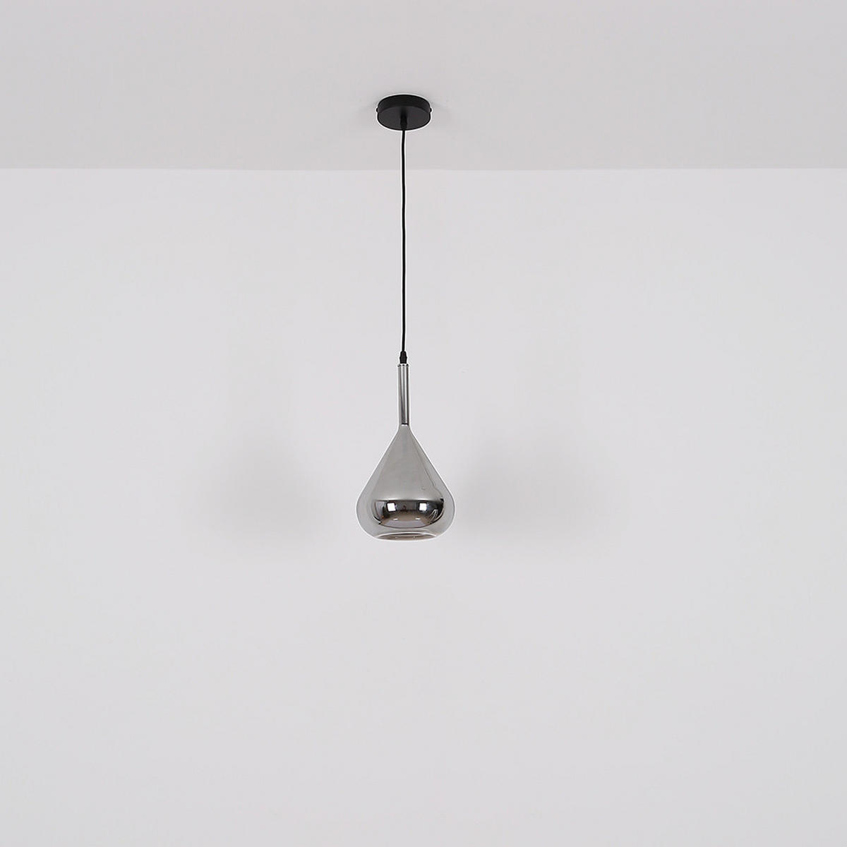 HÄNGELEUCHTE Metall Schwarz Glas rauchfarben - Schwarz, Glas (20/20/150cm) - Globo Lighting