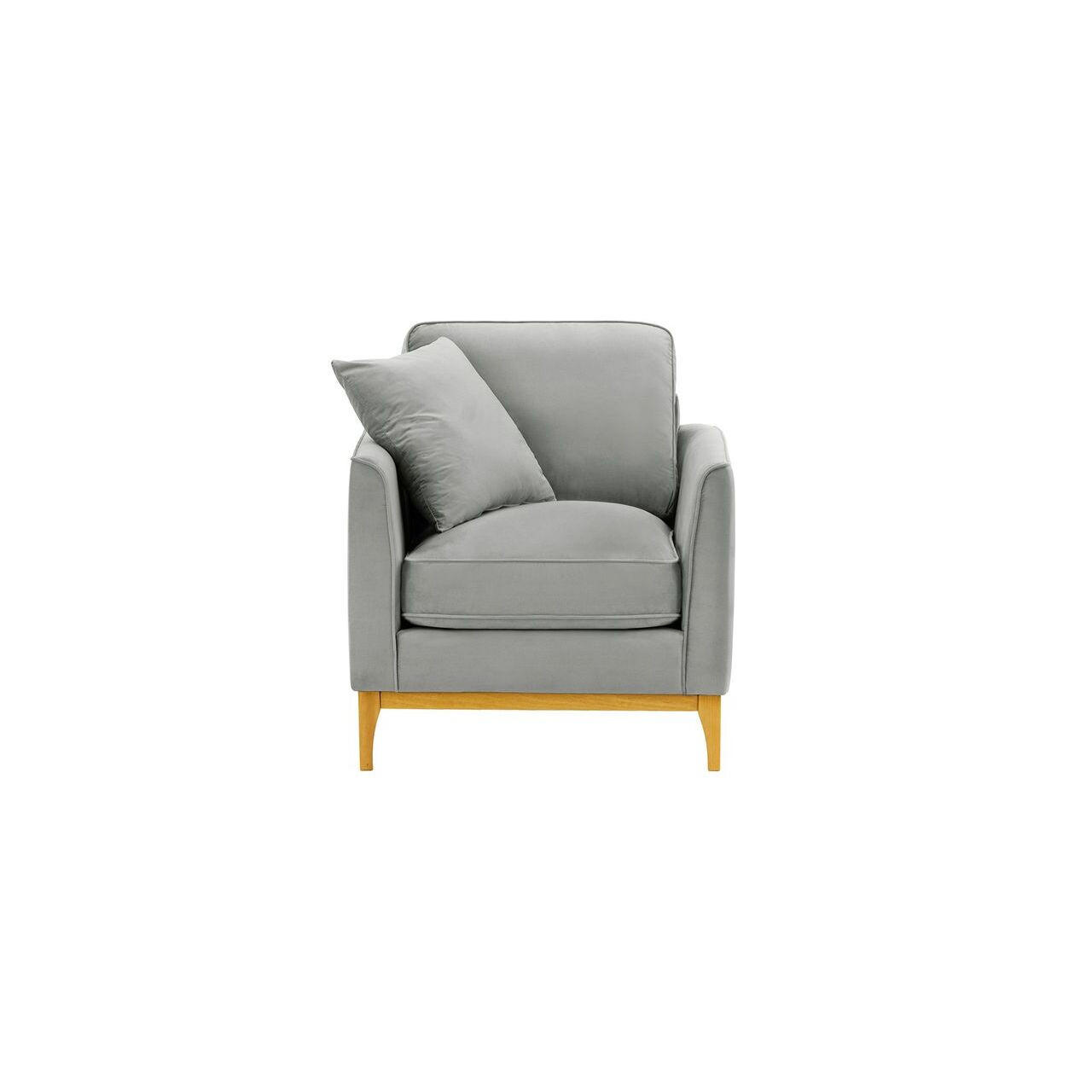 SESSEL Linara-Velluto 15 - Hellgrau, Holz/Textil (81/91/95cm)