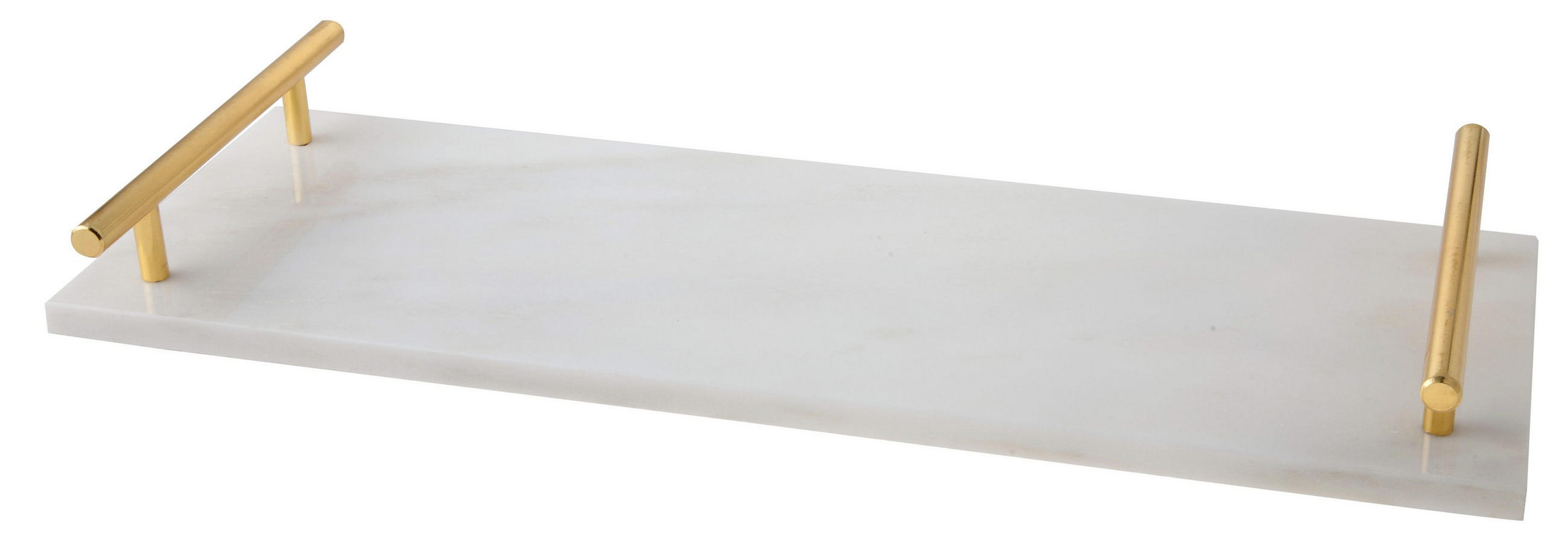 TABLETT Marmor 40 x 14 cm - Weiß, Naturmaterialien (16/5/41cm) - Cosy & Trendy
