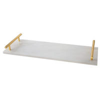 TABLETT Marmor 40 x 14 cm - Weiß, Naturmaterialien (16/5/41cm) - Cosy & Trendy