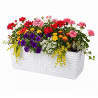 JARDINIERĂ Albă autoirigare 50 cm - alb, material plastic/metal (50/19/19cm) - Relaxdays