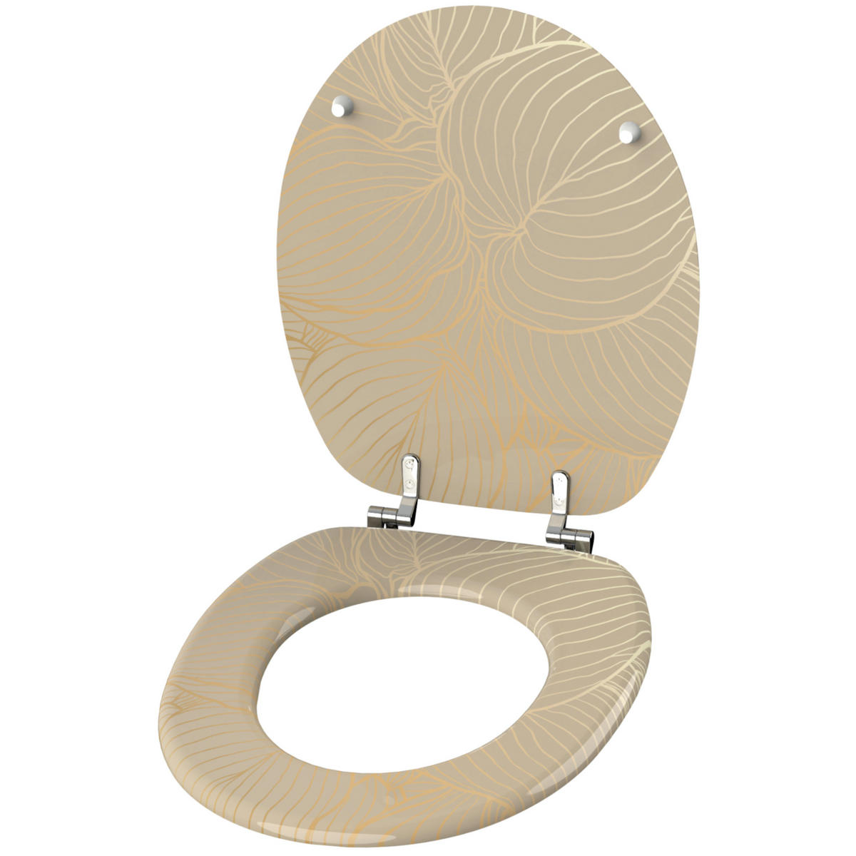 WC-SITZ Hosta - Beige, Holzwerkstoff (38/6/47cm) - Sanilo