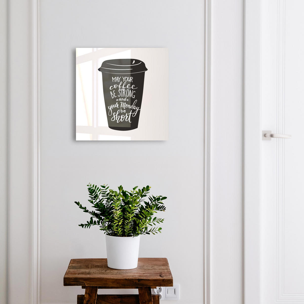 SCHLÜSSELBOX Schwarz 30x30 cm- Türöffnung nach rechts - Kaffee und Humor - Schwarz, Metall (30/30/5cm) - TULUP