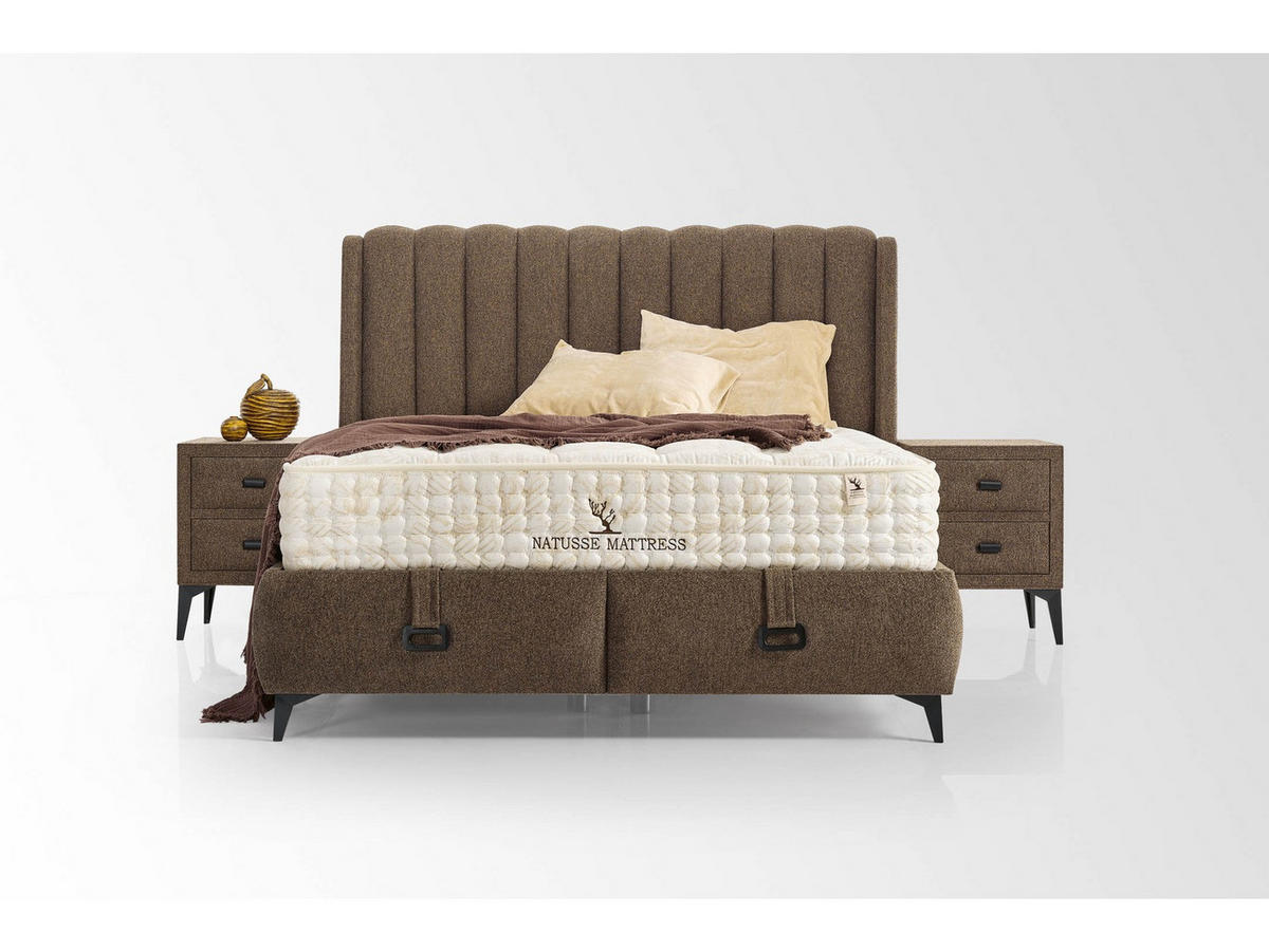 POLSTERBETTSET Intense 180x200 Braun - Braun, Metall (180/200cm) - Villa Möbel