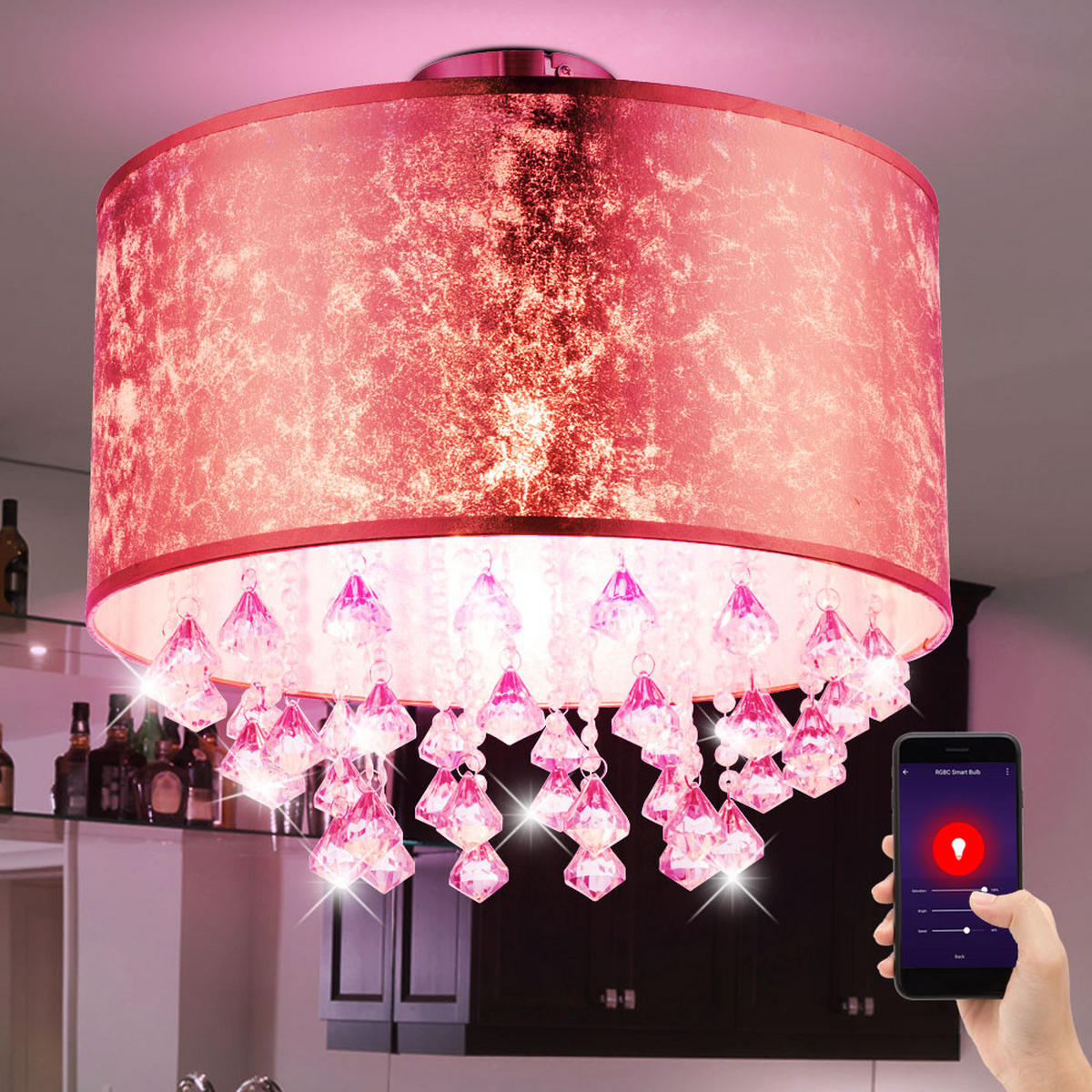 LED DECKENLEUCHTE Metall Gold - Goldfarben, Metall (30/30/31cm) - Globo Lighting