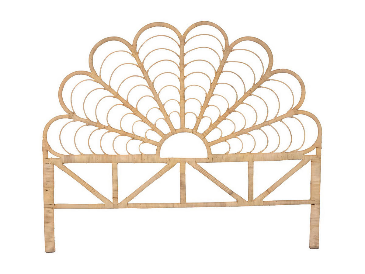 BETTKOPFTEIL - Rattan - 160 cm - Naturfarben - FLOSIA - Naturfarben, Holzwerkstoff (165/135/4cm) - Vente-Unique