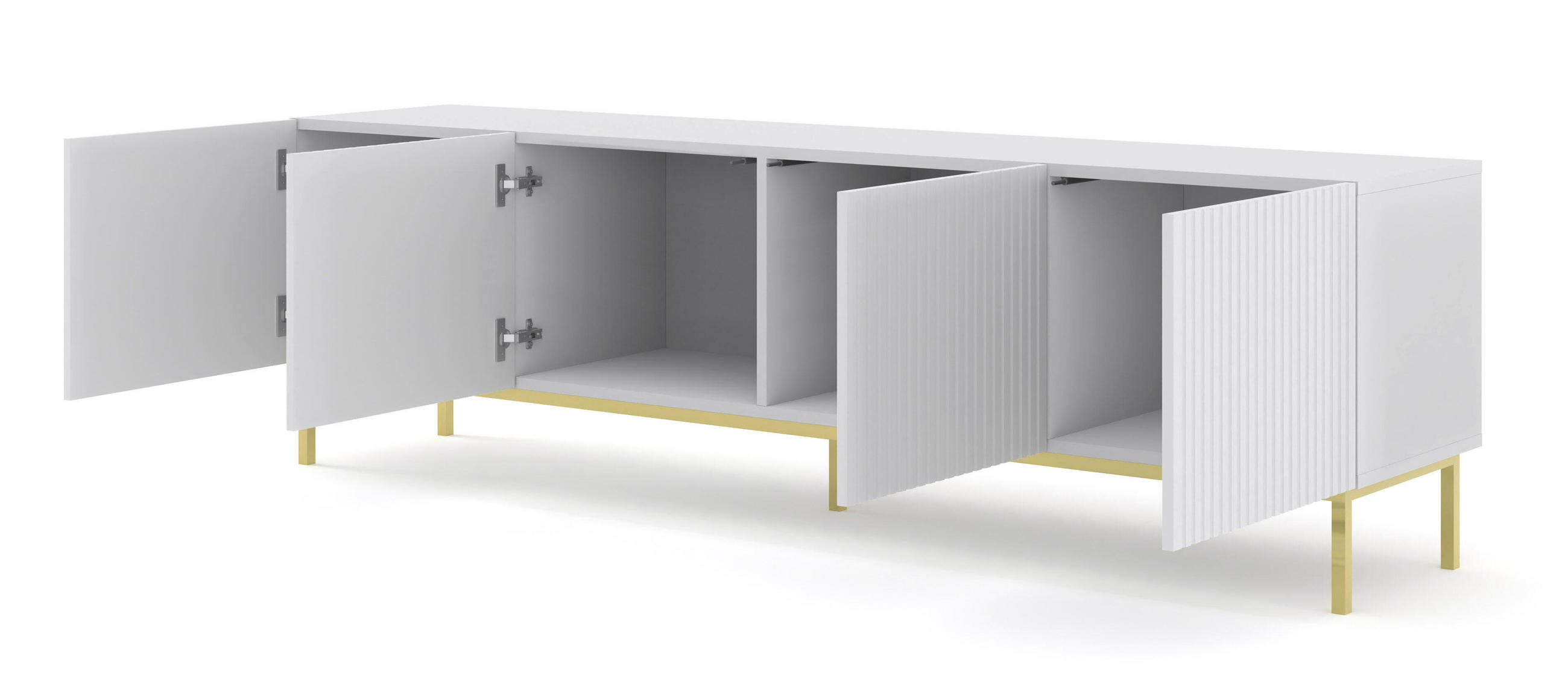 TV-LOWBOARD WEIß - Goldfarben/Weiß, Holzwerkstoff (200/58/42cm) - FURNLUX