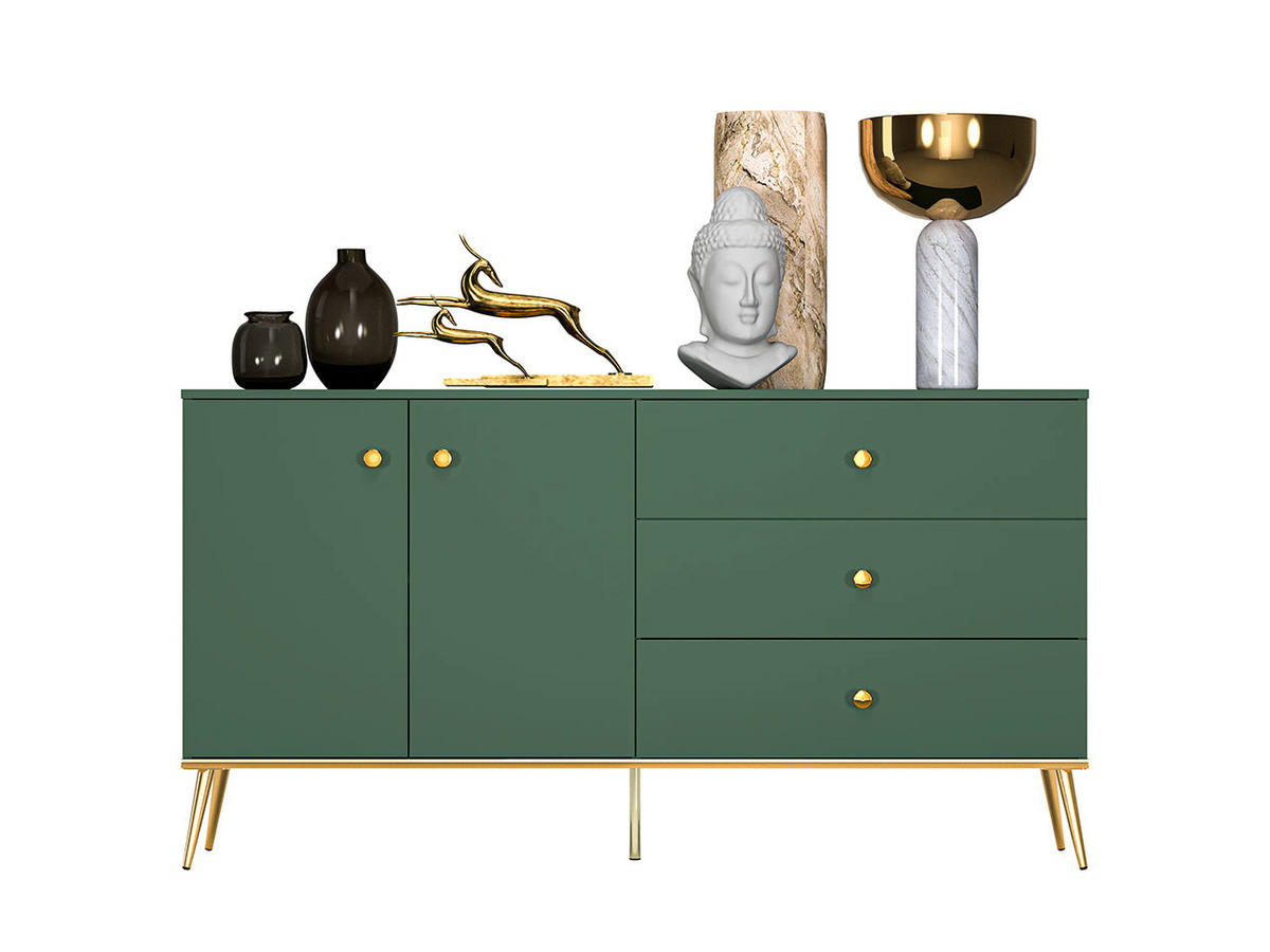 KOMMODE – 120 cm – Forest – Grün - Grün, Holzwerkstoff (120/85/40cm) - hi-markt