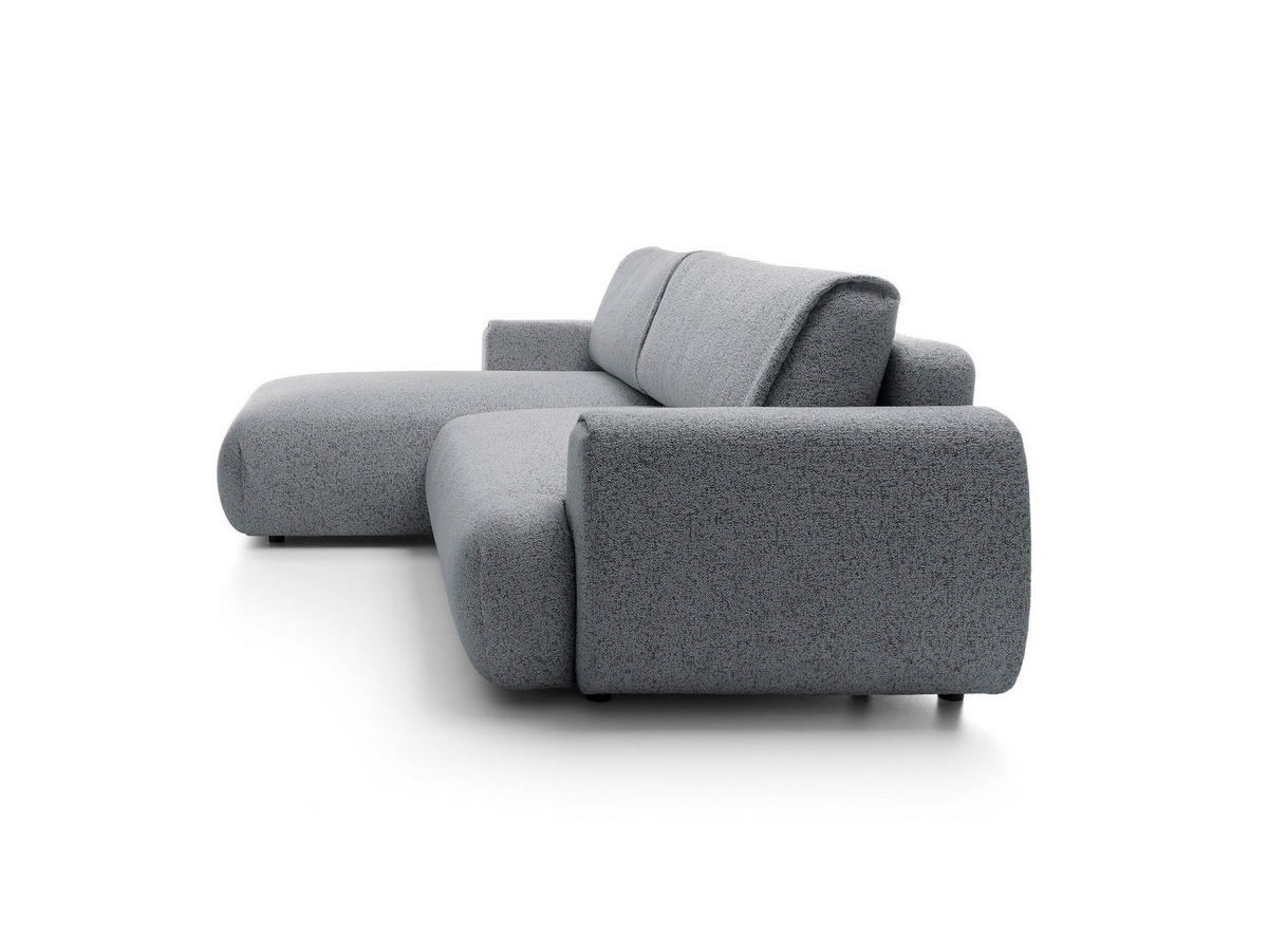 ECKSOFA ZEST Grau Geflochtener Stoff mit Schlaffunktion - Grau, Holz (270/167cm) - MASSENO