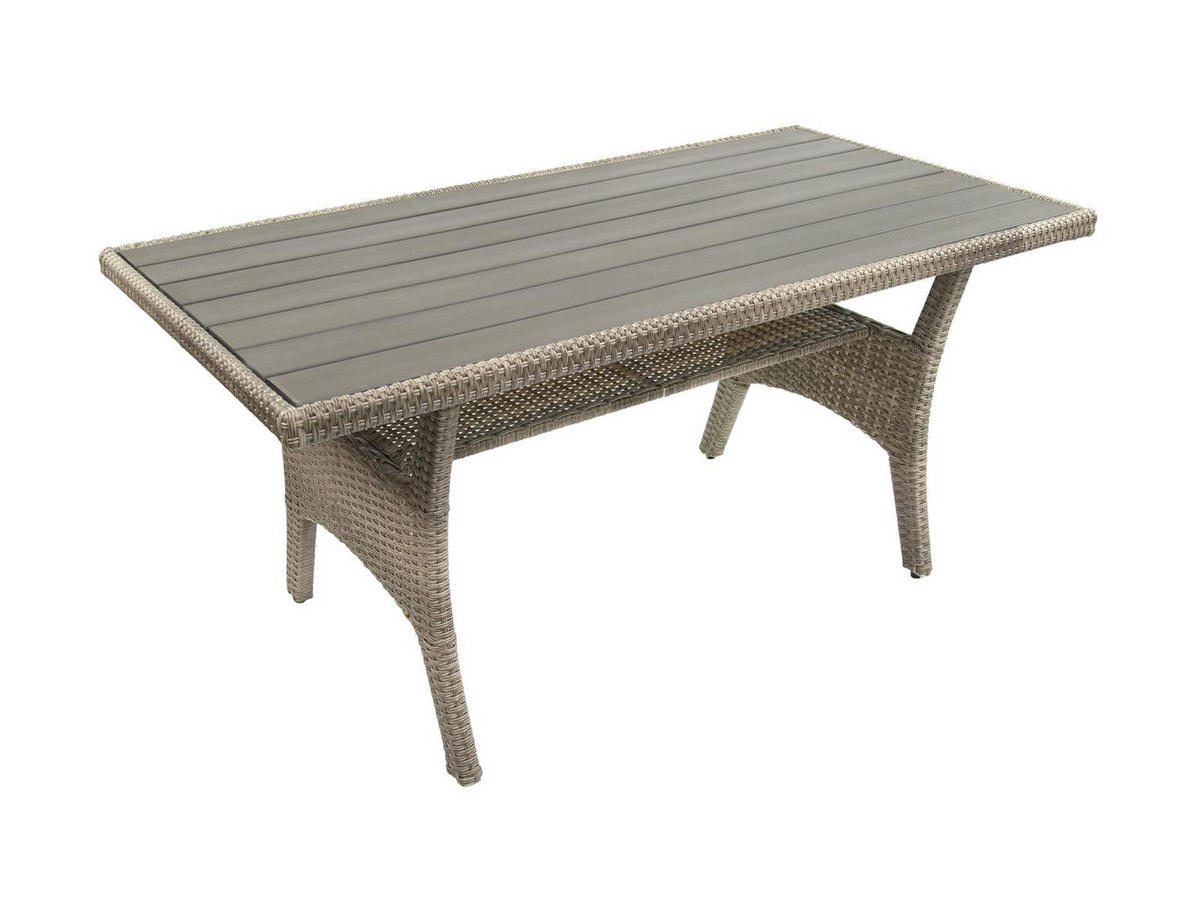 DININGLOUNGE-SET Alpina Grau Polyrattan für 9 Personen - Grau, Naturmaterialien - Green Spirit