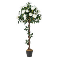KUNSTBAUM mit Blüten grün - Grün, Kunststoff (120cm) - COSTWAY