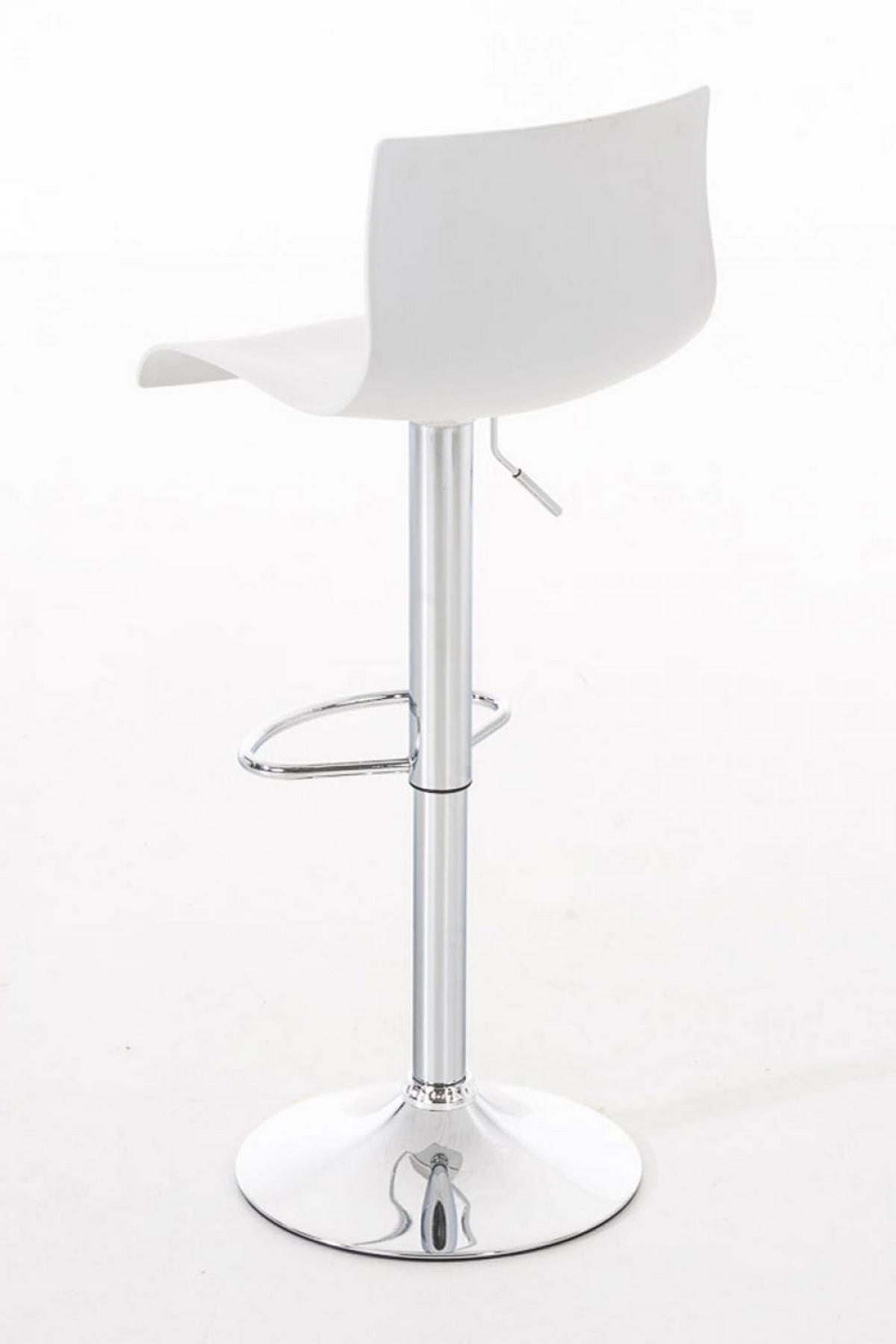 BARHOCKER Kunststoff weiß - Chromfarben/Weiß, Kunststoff/Metall (39/84/36cm) - CLP