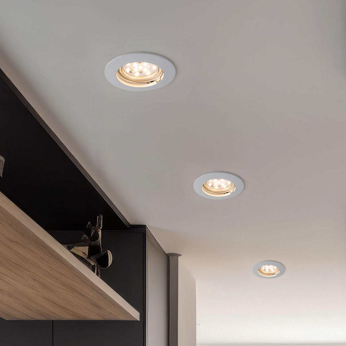 LED WANDLEUCHTE TRITON Metall Weiß 9er Set - Weiß, Metall (9/8.7/9cm)