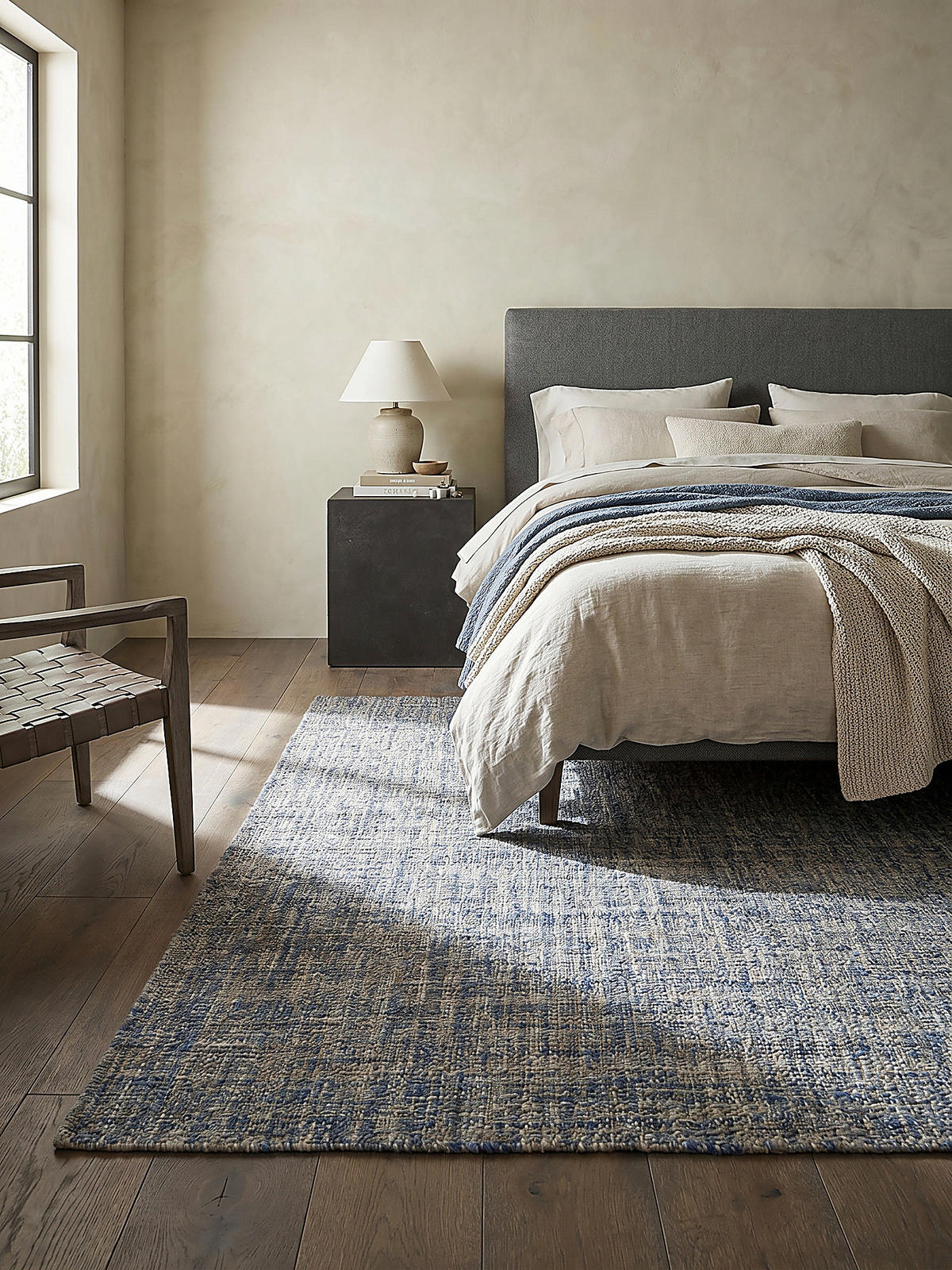 WOLLTEPPICH OTLEY, einfarbig, Blau, 160 x 230 cm - Blau, Textil (230/160cm) - KADIMA DESIGN