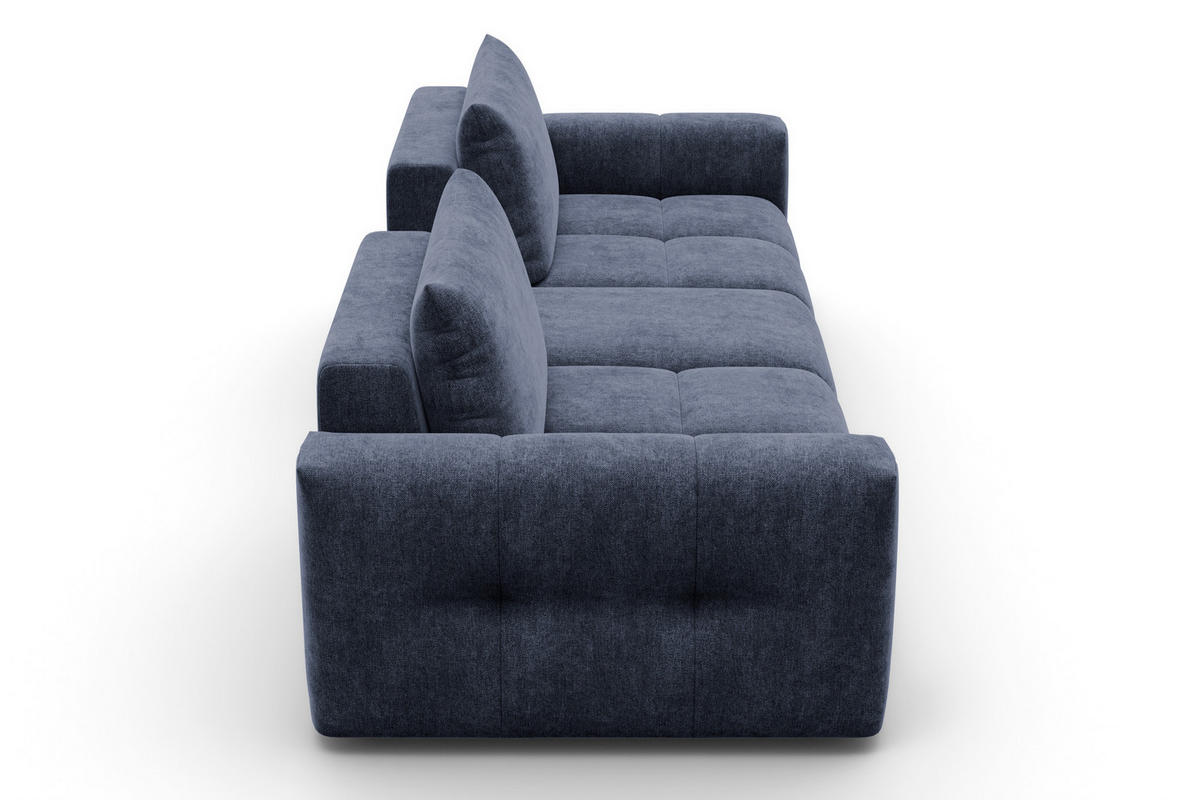 SOFA VERONA 4-Sitzer, Marineblau - Blau/Schwarz, Holz/Textil (282/83/110cm) - Courtois Laville
