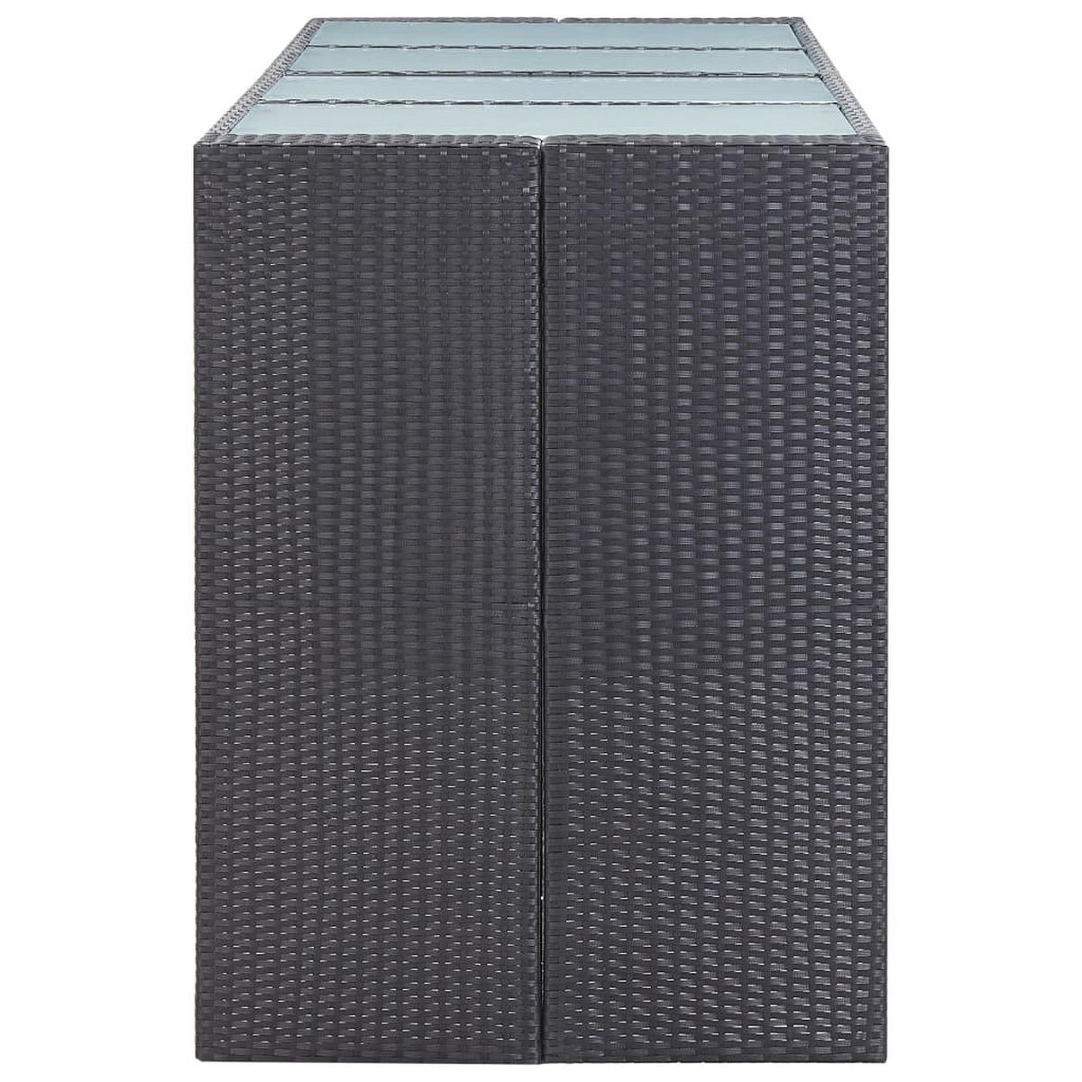 GARTENBAR-SET 9Er Set Poly Rattan Schwarz - Schwarz, Kunststoff - vidaXL