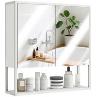 SPIEGELSCHRANK Wandhängender Spiegelschrank mit Spiegel, 60 x 16 x 60 cm ,Weiß - Weiß, Glas (60/60/16cm) - Vallsero