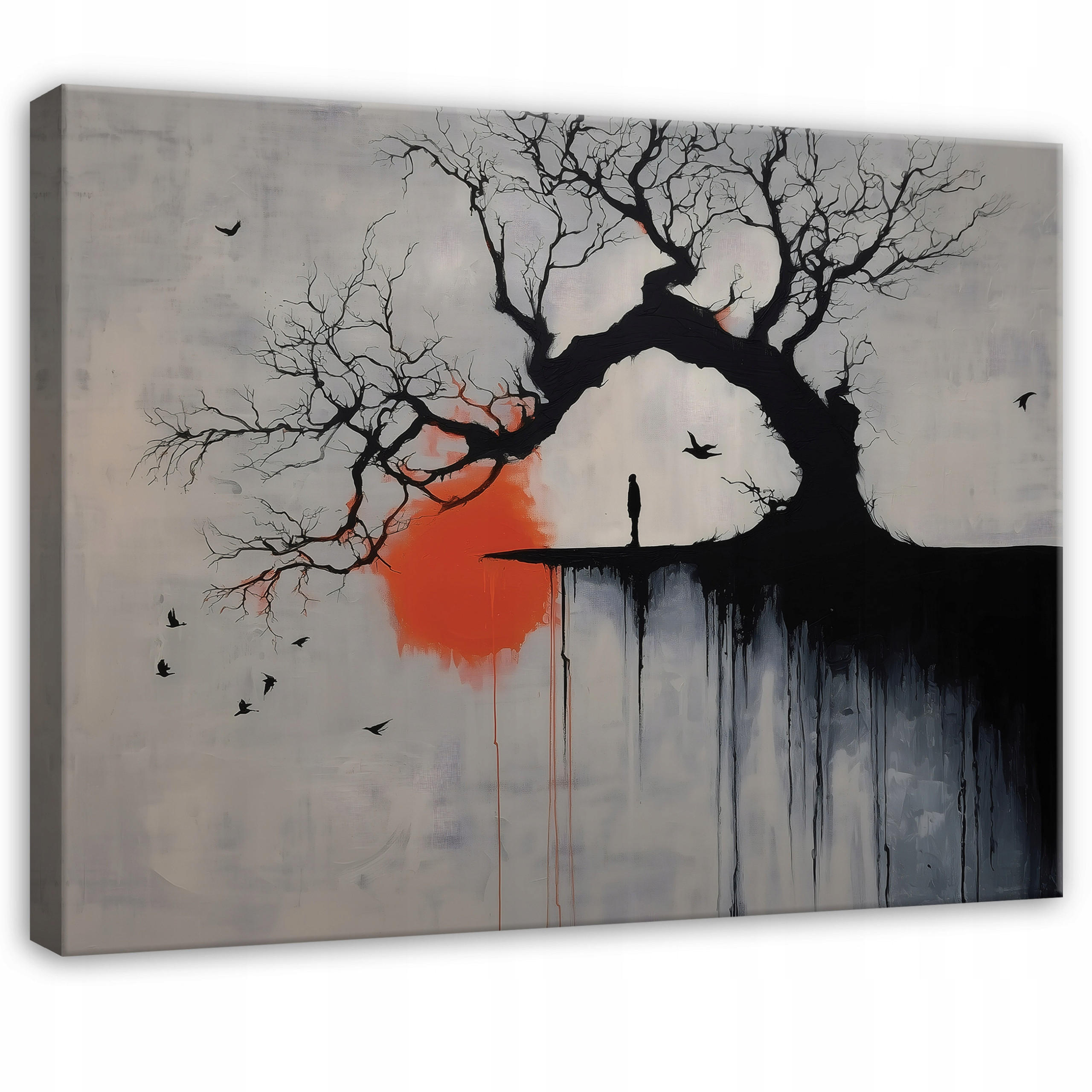 LEINWANDBILD Abstrakt Arbre Schwarz 100x70 cm - Multicolor, Holzwerkstoff (100/70cm) - Wallarena