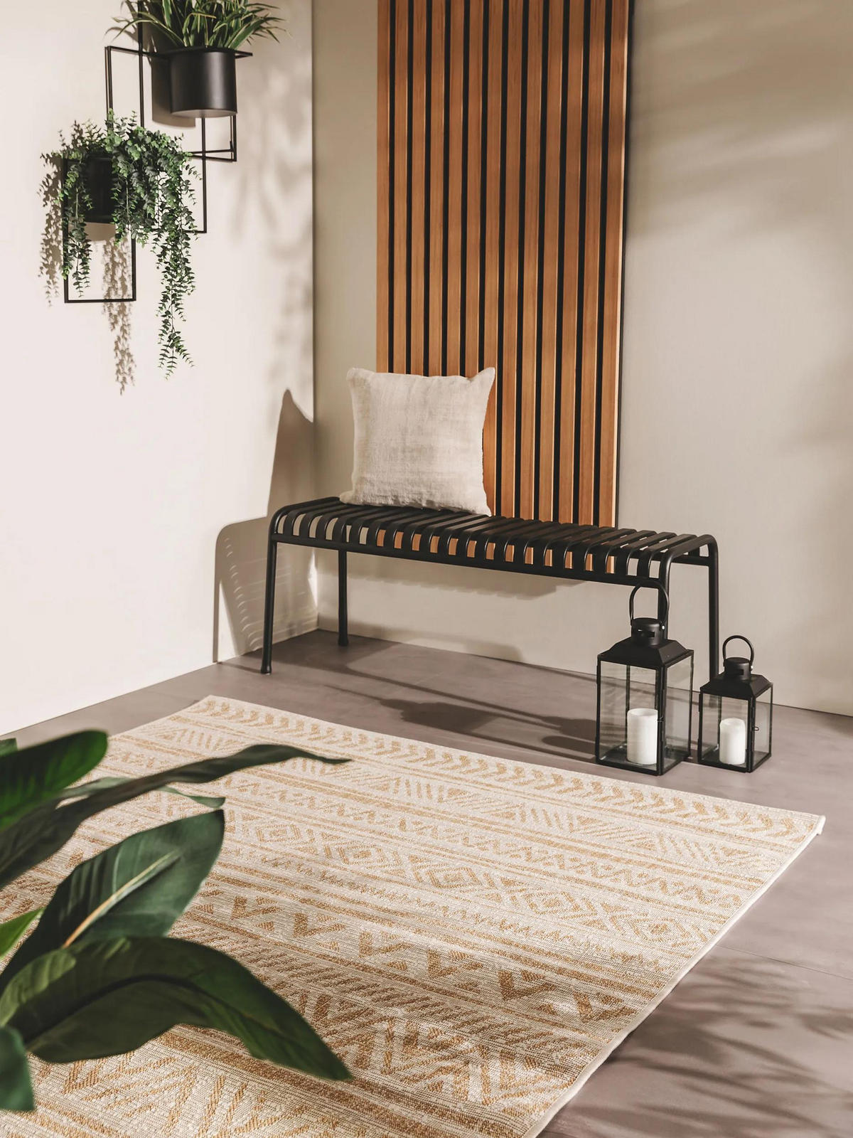 VNITŘNÍ a venkovní koberec Cleo Krémová/Béžová 140x200 cm - krémová, textil/umělá hmota (140/200cm) - benuta Nest