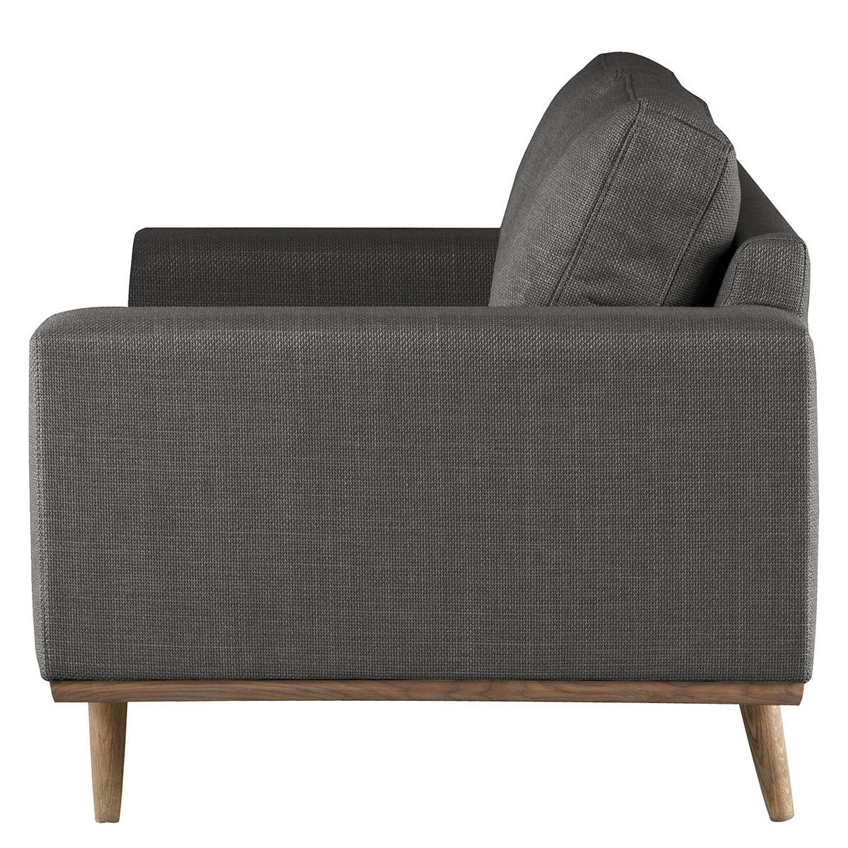 SESSEL - Eichefarben/Dunkelgrau, Eichenholz/Textil (122/81/88cm) - home24