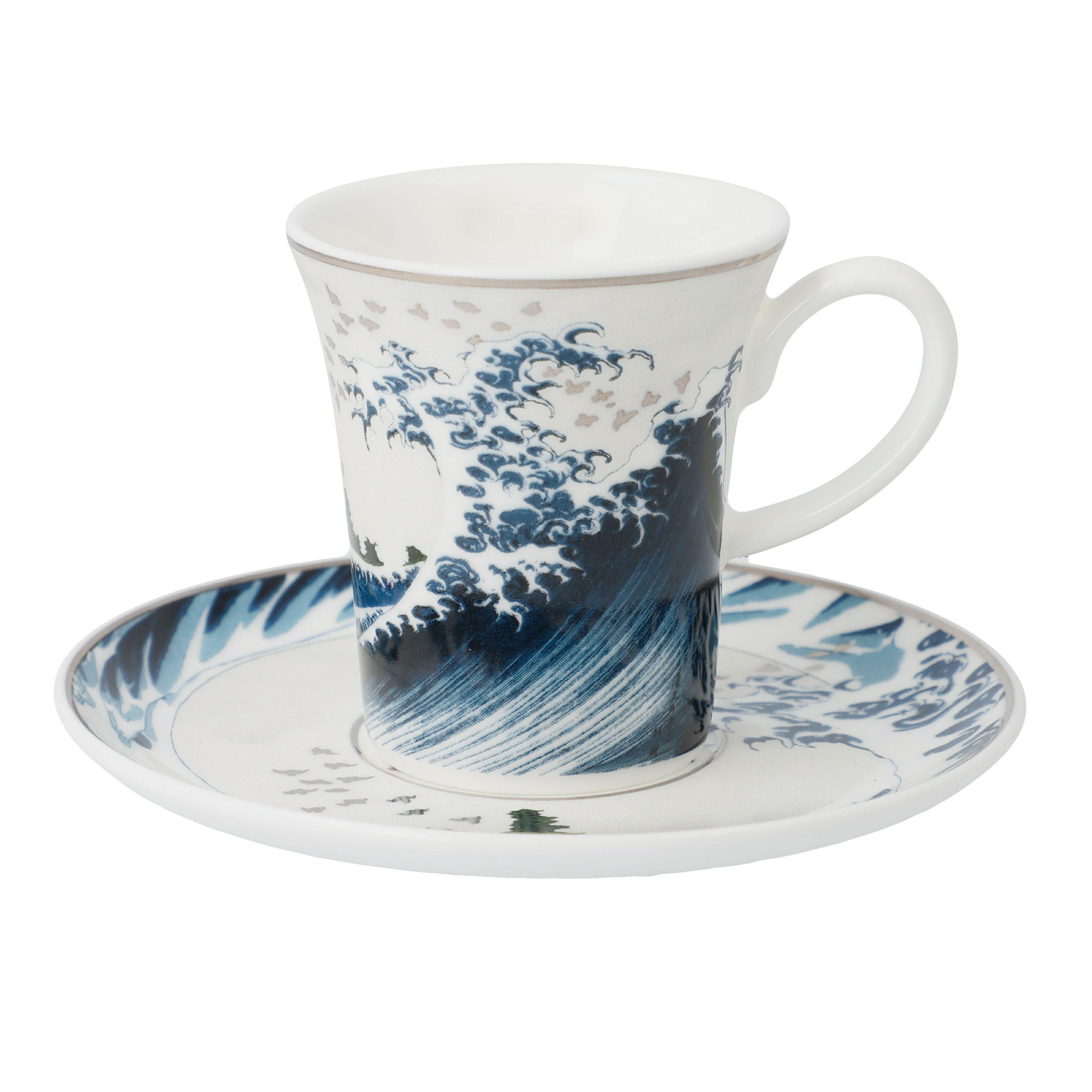 ESPRESSOTASSE Katsushika Hokusai - Die Welle II, Fine Bone China, Bunt, 100 ml - Multicolor, Keramik (0.1L) - Goebel