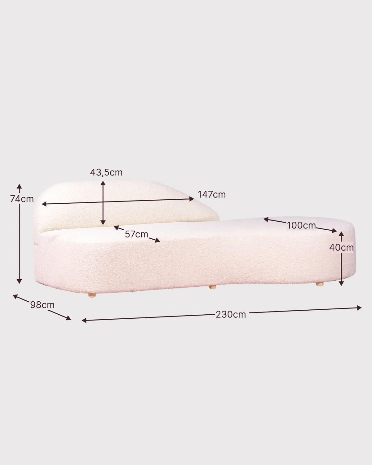 SOFA Textil Weiß - Weiß, Textil (230/74/98cm) - Nest Dream