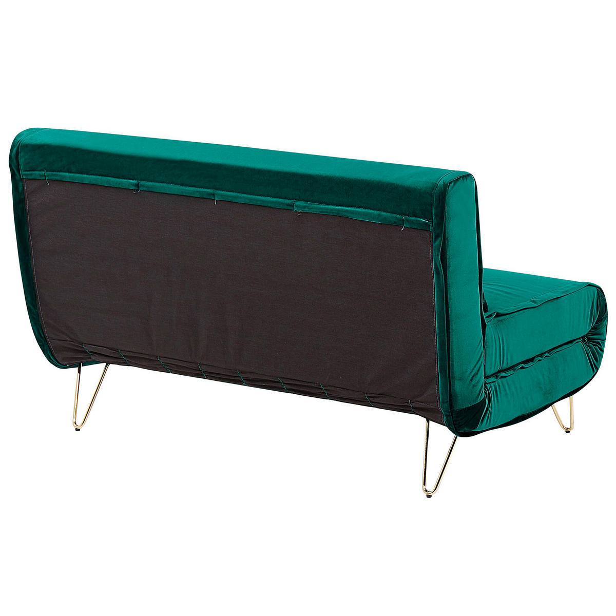 2-SITZER-SCHLAFSOFA Samtstoff Dunkelgrün Vestfold - Dunkelgrün, Textil (130/81/78cm) - Beliani