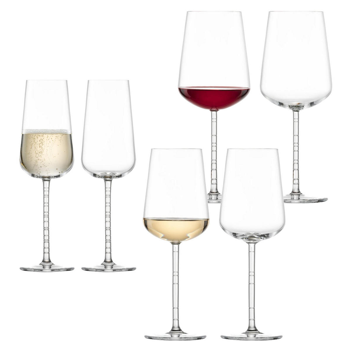 BORDEAUX WEISSWEIN CHAMPAGNER GLÄSER Journey transparent 6er Set - Transparent, Glas - Zwiesel Glas