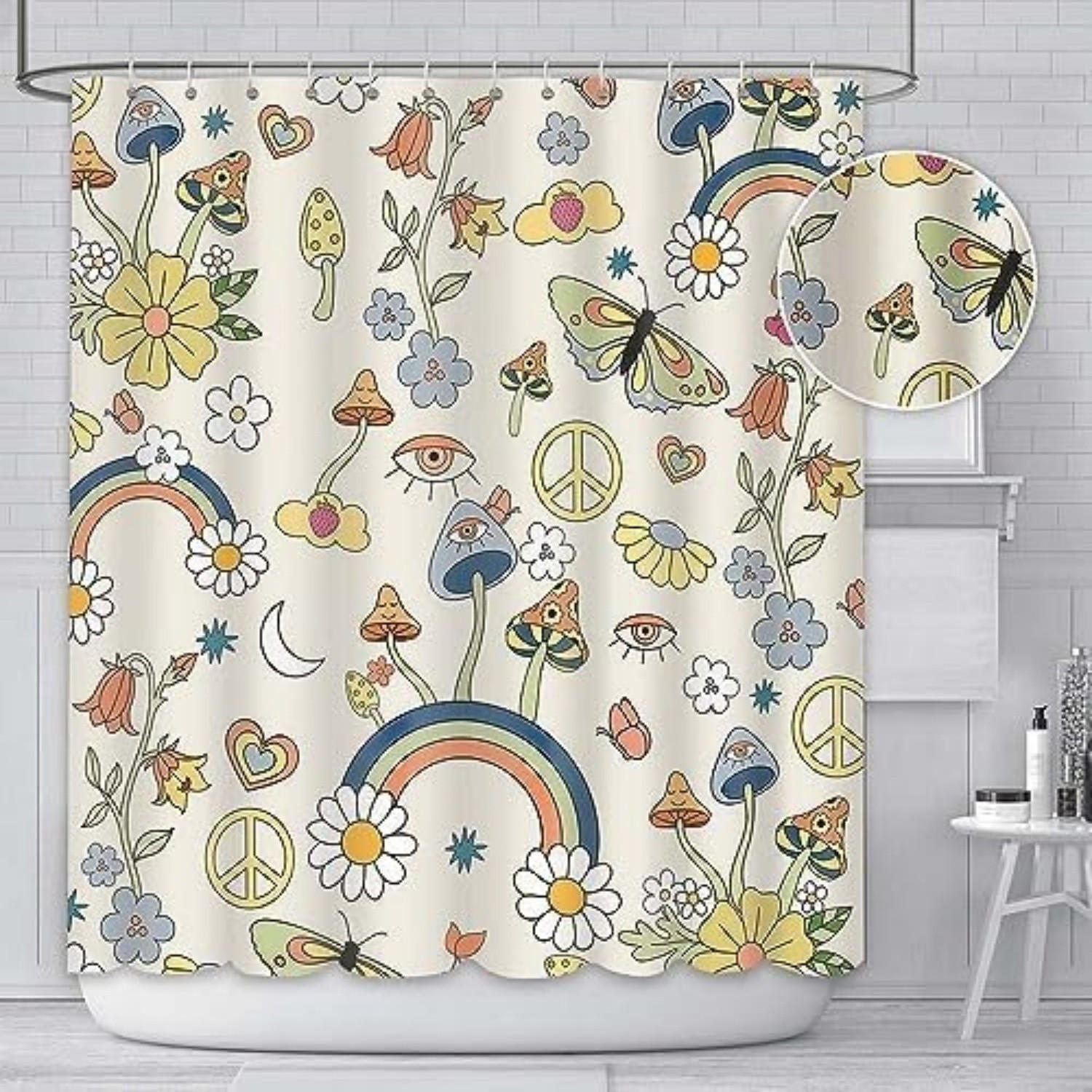 Mcboson Duschvorhang Mehrfarbig 180x180 cm