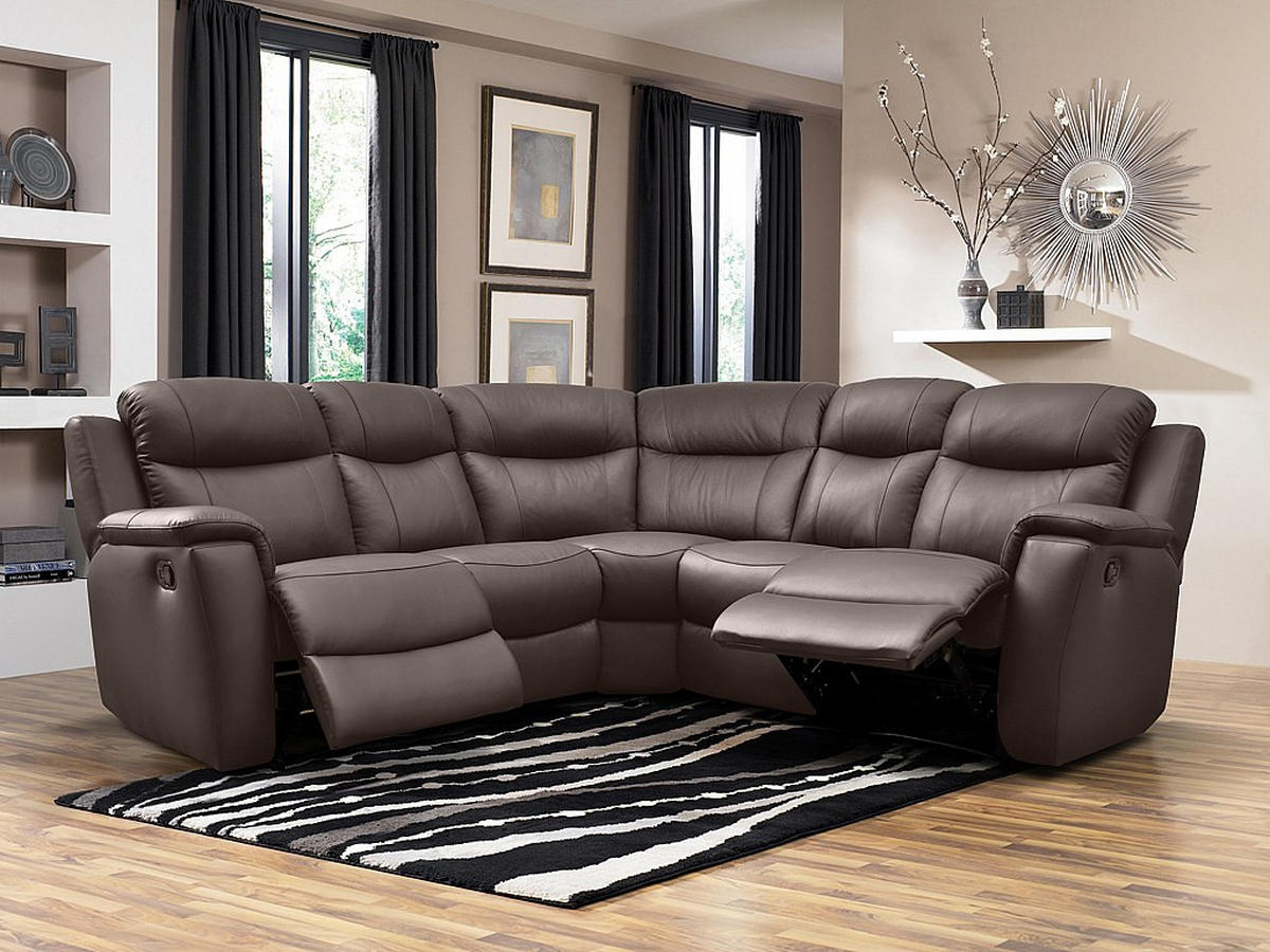 RELAXSOFA Leder Ecksofa - Braun - EVASION - Braun, Leder (217/217cm) - Vente-Unique