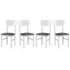 ESSZIMMERSTUHL 4x "Leo 3", weiss,zetta 302 - Schwarz/Grau, Holz (43/94/40cm) - Leaf Design