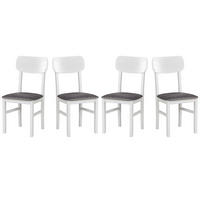 ESSZIMMERSTUHL 4x "Leo 3", weiss,zetta 302 - Schwarz/Grau, Holz (43/94/40cm) - Leaf Design
