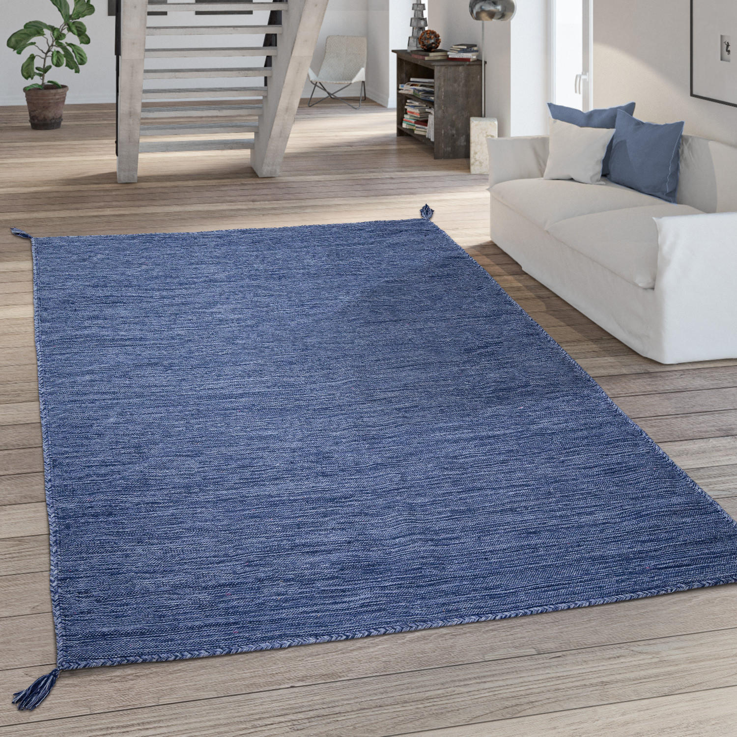 HOCHFLORTEPPICH 240/340 cm Kilim 210 - Dunkelblau, Textil (240/340cm) - Paco Home