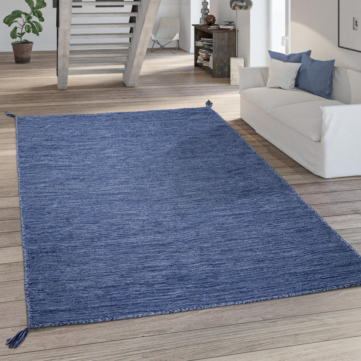 HOCHFLORTEPPICH 240/340 cm Kilim 210 - Dunkelblau, Textil (240/340cm) - Paco Home