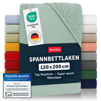 SPANNBETTLAKEN 120/200/30 cm Hellgrün - Hellgrün, Textil (120/200cm) - Blumtal