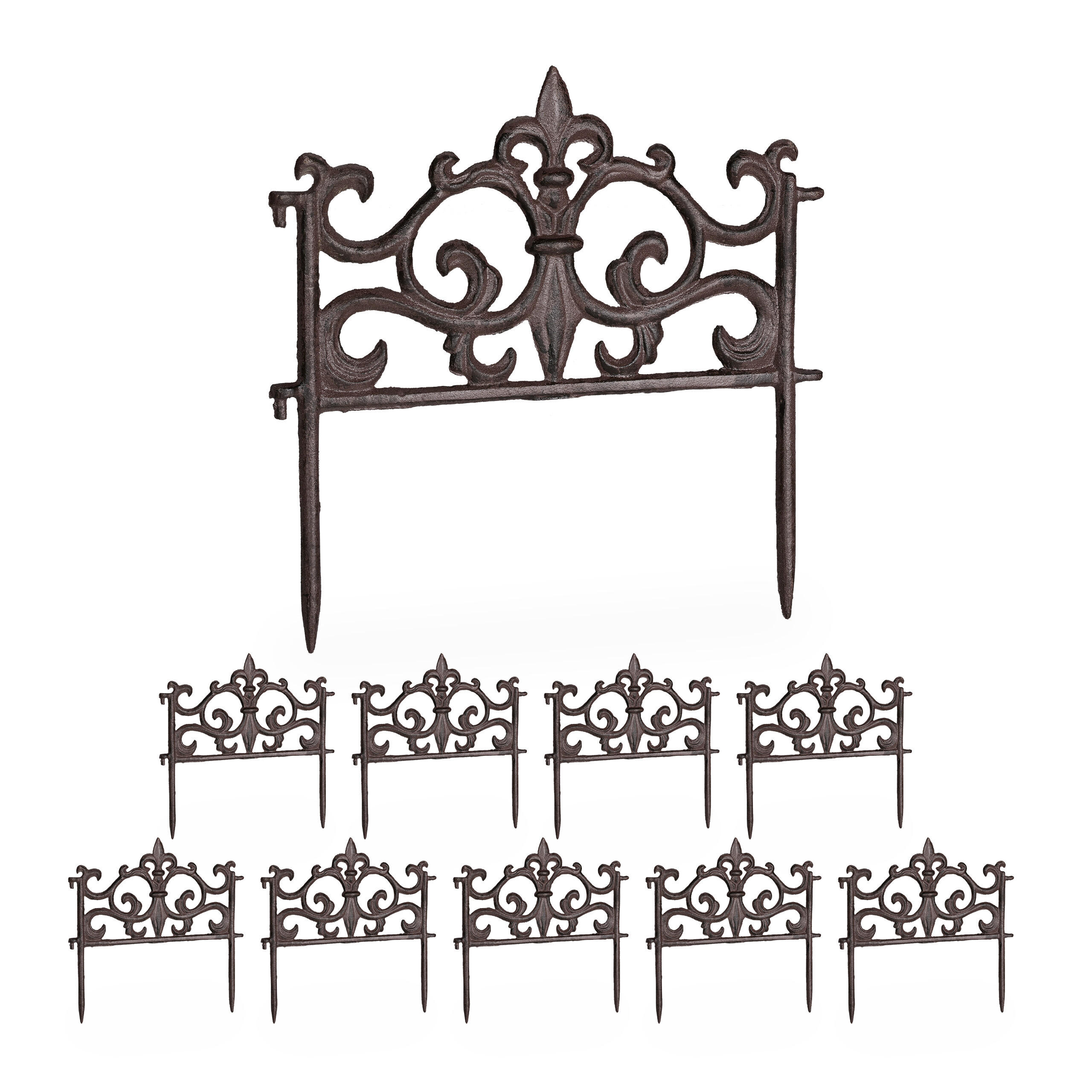 10xBEETZAUN - Braun, Metall (27/27/1cm) - Relaxdays