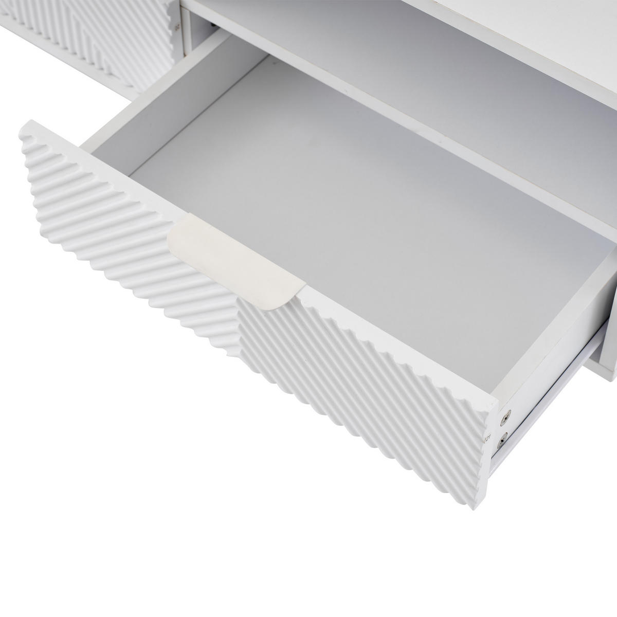 TV-ELEMENT in Weiß TV Schrank mit Stauraum,Schubladen,B200/T40/H51cm - Weiß, Holzwerkstoff/Metall (200/51/40cm) - STILVORA