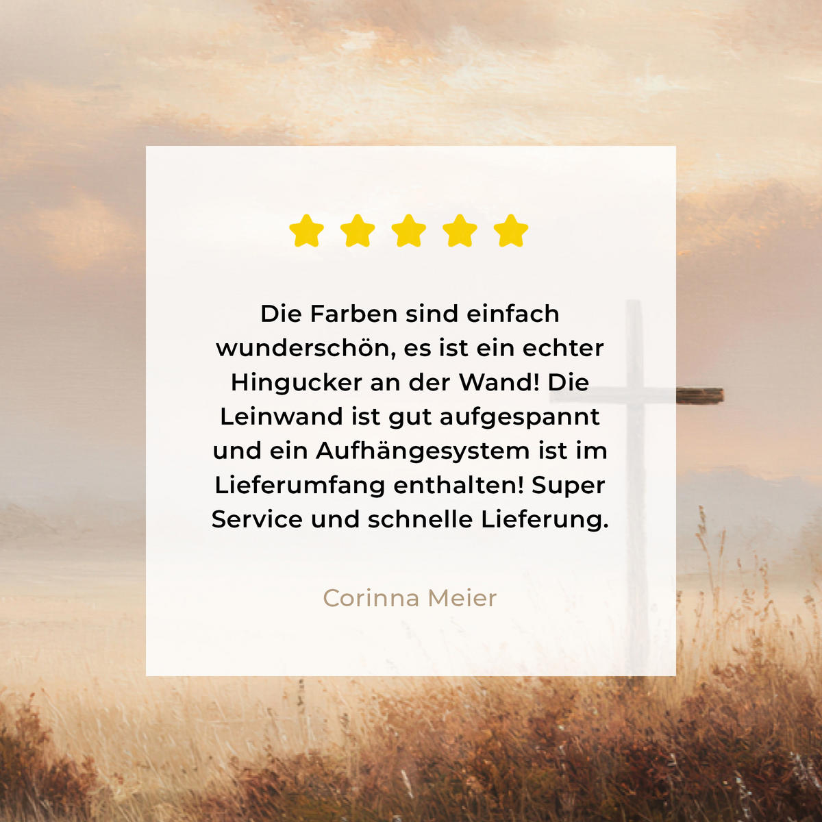 LEINWANDBILD Gras - Morgennebel - Kreuz - Christentum Wohnzimmer Groß 120x80 cm - Beige, Textil (120/80cm) - MuchoWow