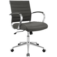 DREHSTUHL Lederlook Grau - Chromfarben/Grau, Leder/Textil (57/90/62cm) - CLP