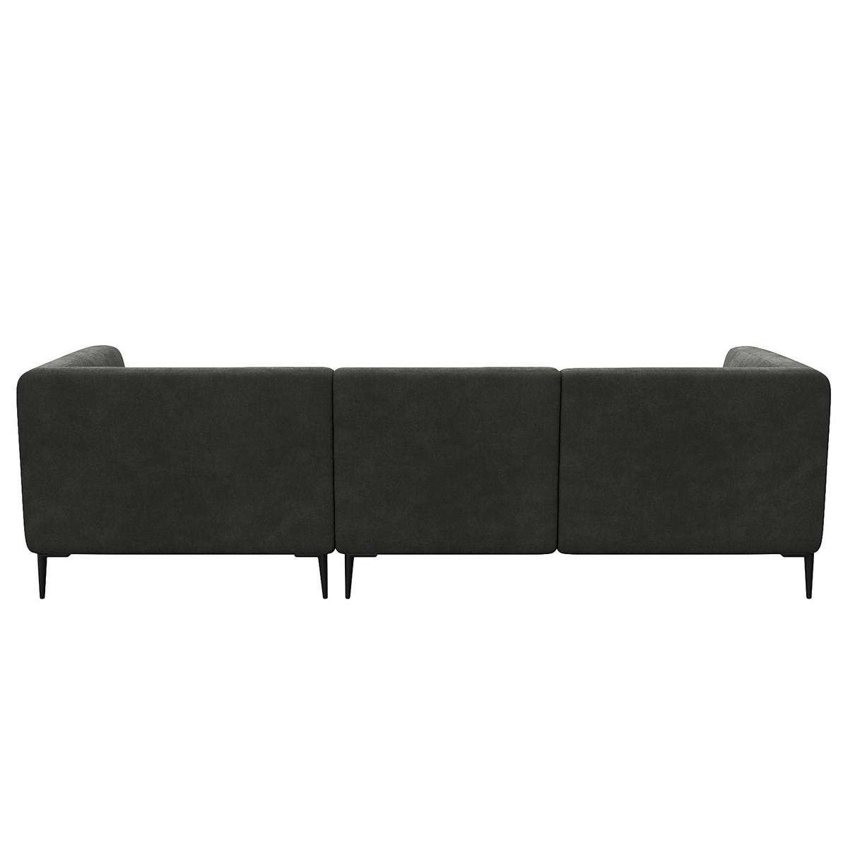 2,5-SITZER ECKSOFA mit Longchair - Schwarz/Grün, Textil/Metall (271/148cm) - home24