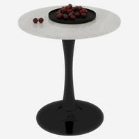 COUCHTISCH 70 cm in Schwarz/Weiß aus Kunstmarmor–rund und modern - Schwarz, Stein (70/70/72cm) - Flora Grace