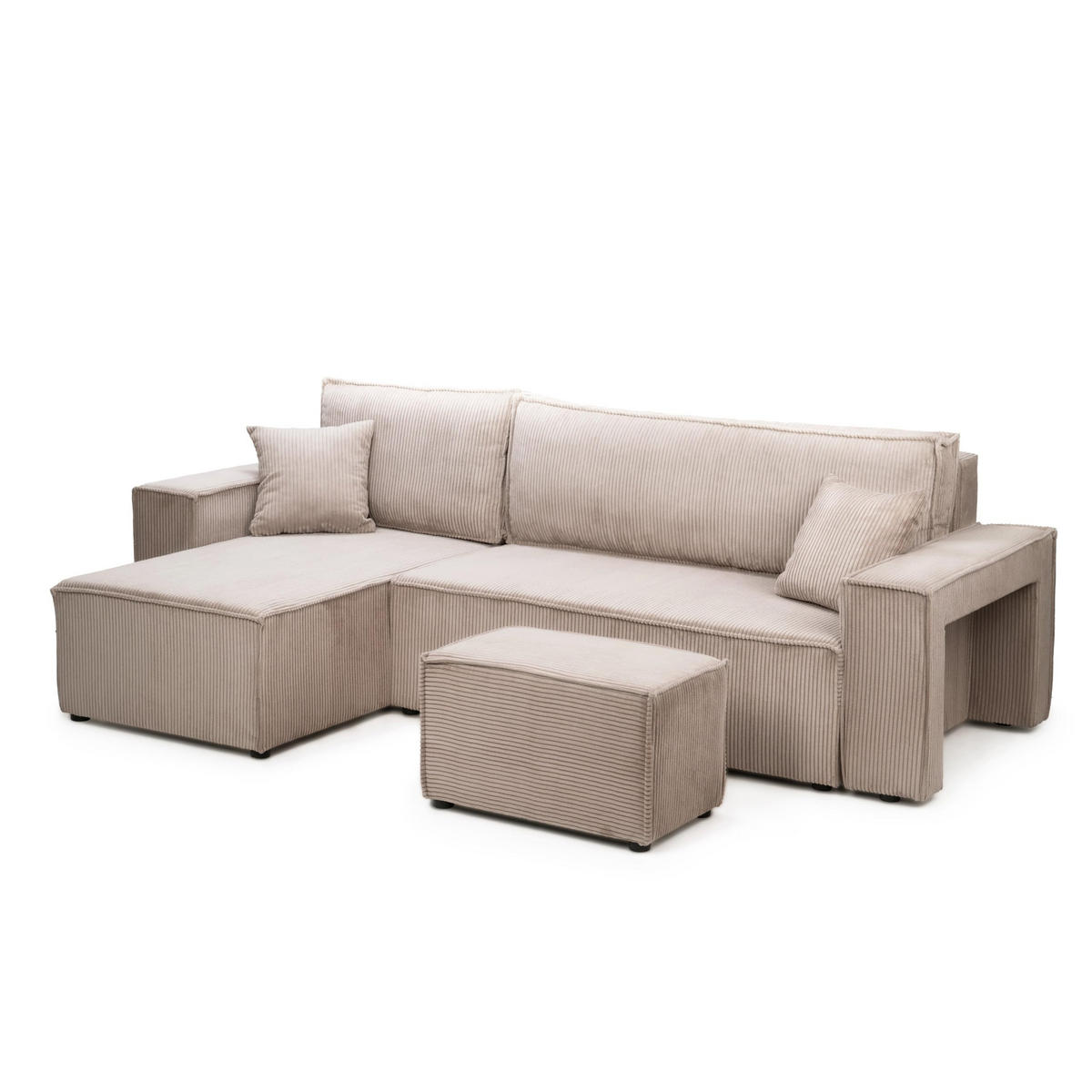 ECKSOFA Klara Creme - Creme, Textil (244/83/142cm) - Pillovely