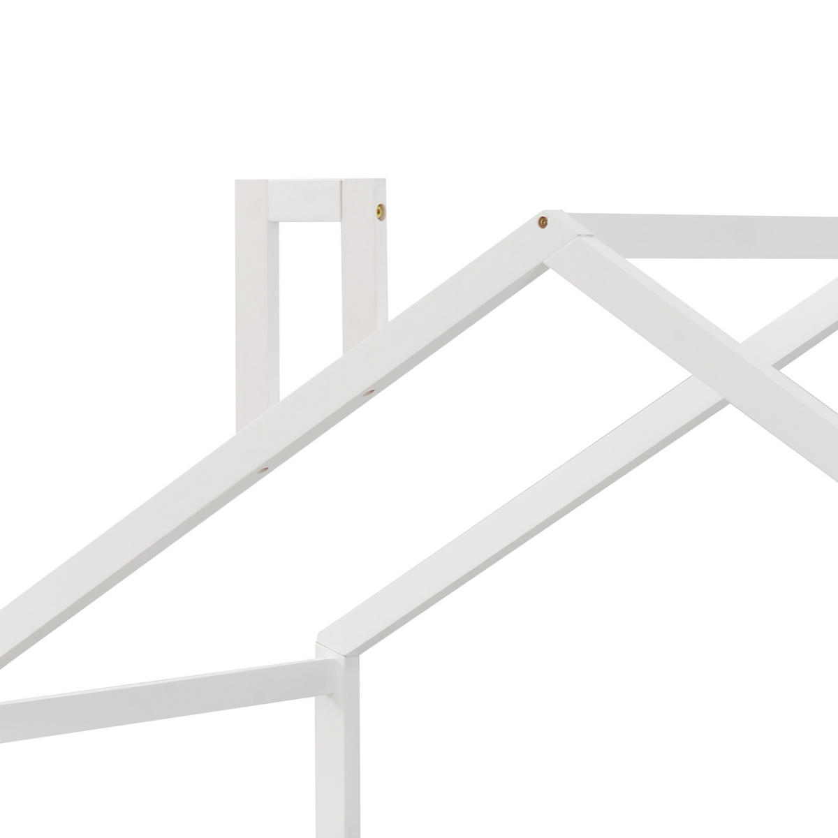 KINDEREINZELBETTEN aus Kiefernholz 90x200 cm in Weiß mit Rausfallschutz - Weiß, Holz (90/200cm) - Modfu