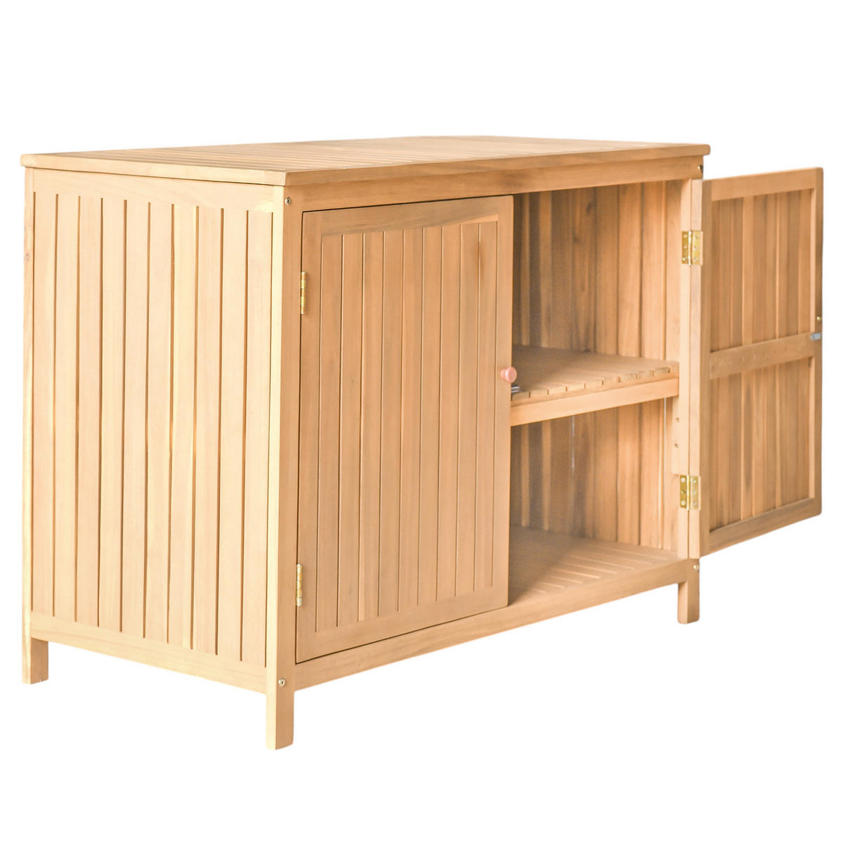 GARTENSCHRANK - Akaziefarben, Holz (110/86/56cm) - home24