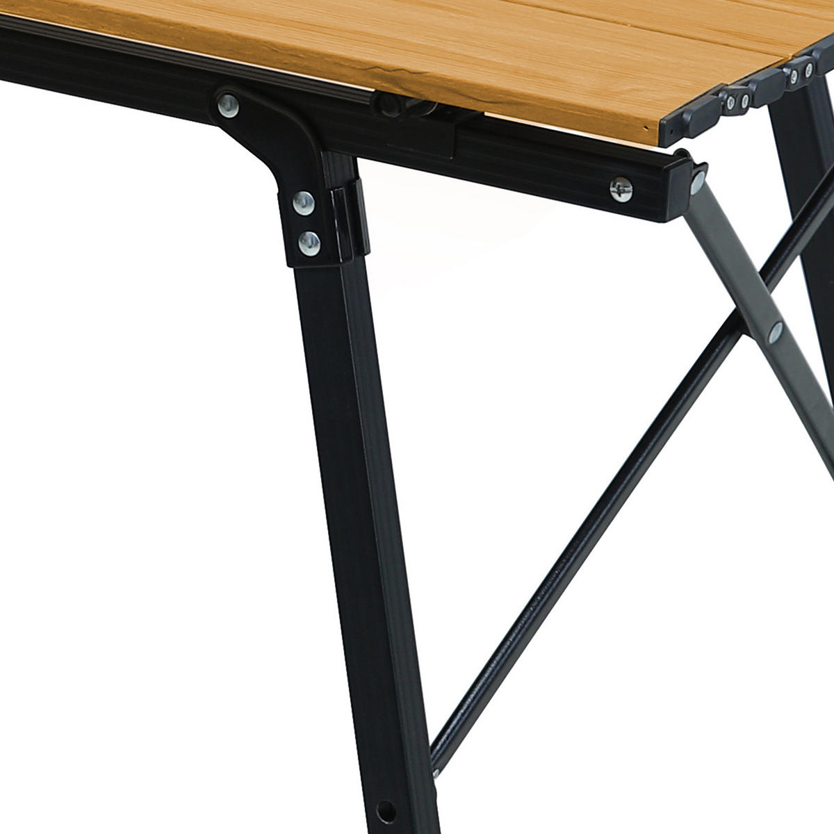 CAMPINGTISCH Höhenverstellbar Holzoptik - Naturfarben, Metall (51.5/90/68cm) - JAWINIO