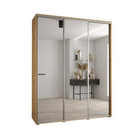 SCHWEBETÜRENSCHRANK 235,2/200/60 3-türig - Silberfarben/Eiche Artisan, Holz/Metall (200/235/60cm) - Abiks Möbel