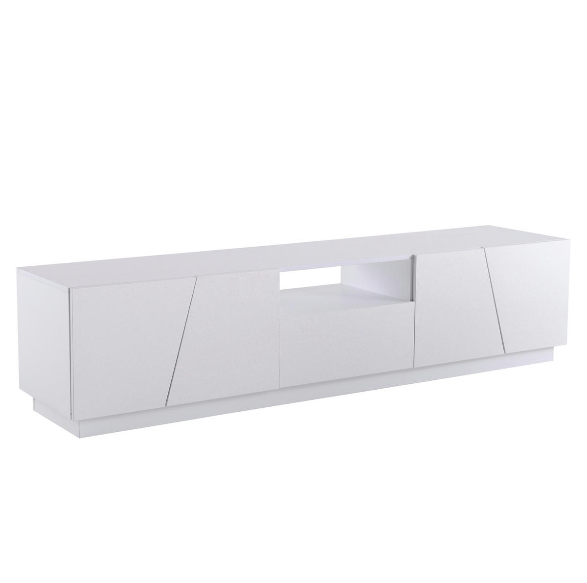 LOWBOARD 170/37/42 cm aus MDF mit unregelmäßig segmentierten Fronten Weiß - Weiß, Holzwerkstoff (170/42/37cm) - Modenvie