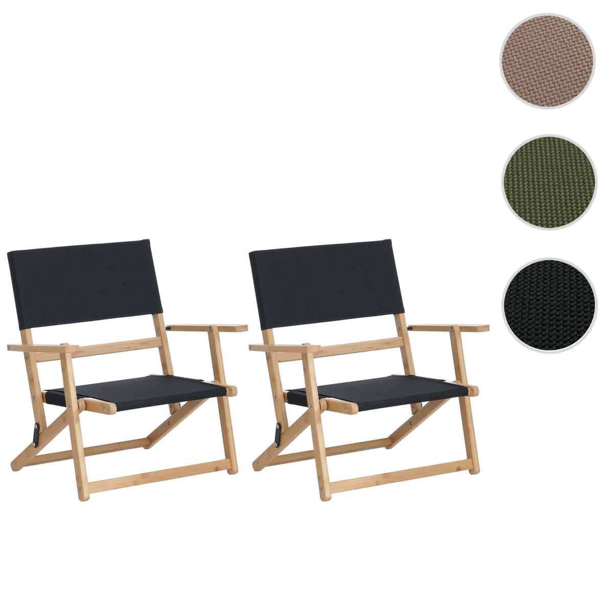 BAMBUS CAMPINGSTUHL Schwarz - Schwarz, Textil (61/64/42cm) - MCW