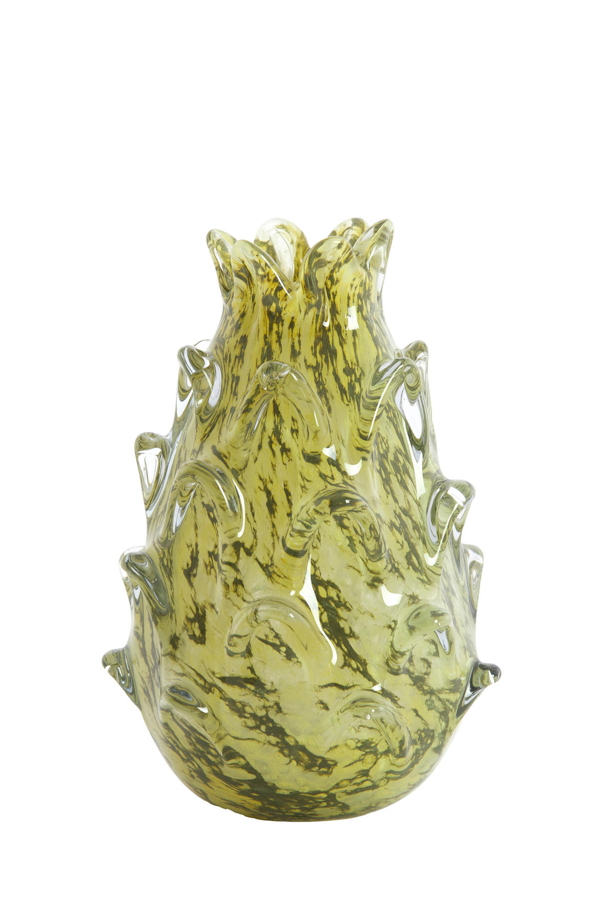 VAZE Desmira Grün 14/14/21.5 cm - Grün, Glas (21.5cm) - Light & Living